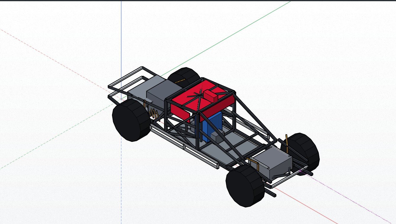A pro stock dirt car chassis
