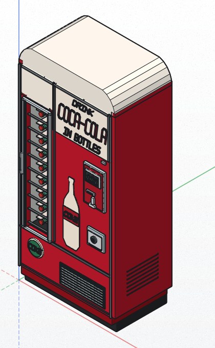 A 1950s Coca-Cola vending machine drawn in Heckers Sketch